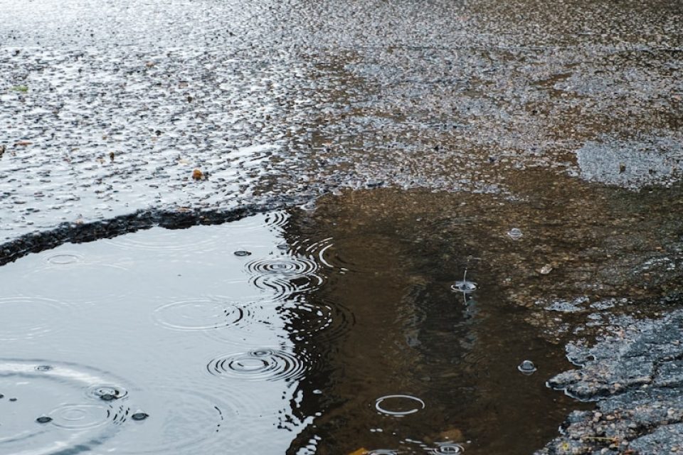body of water on road